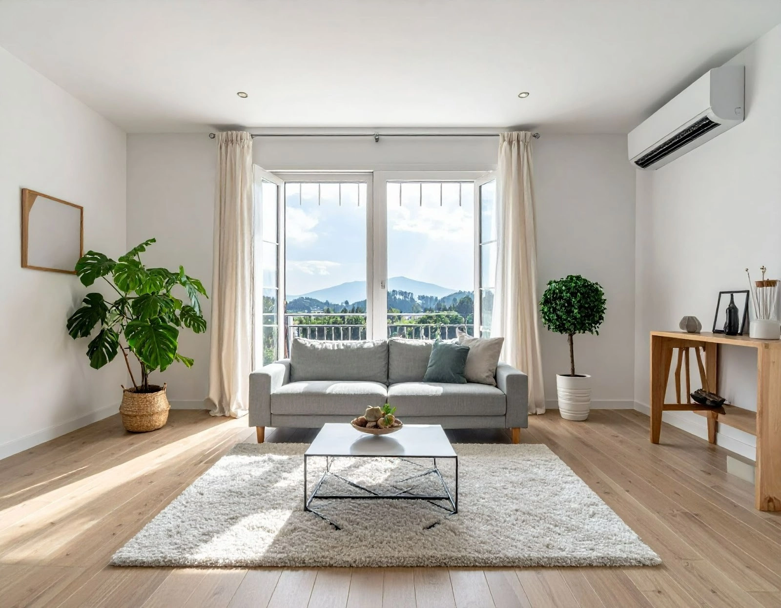 開窗通風的新家客廳