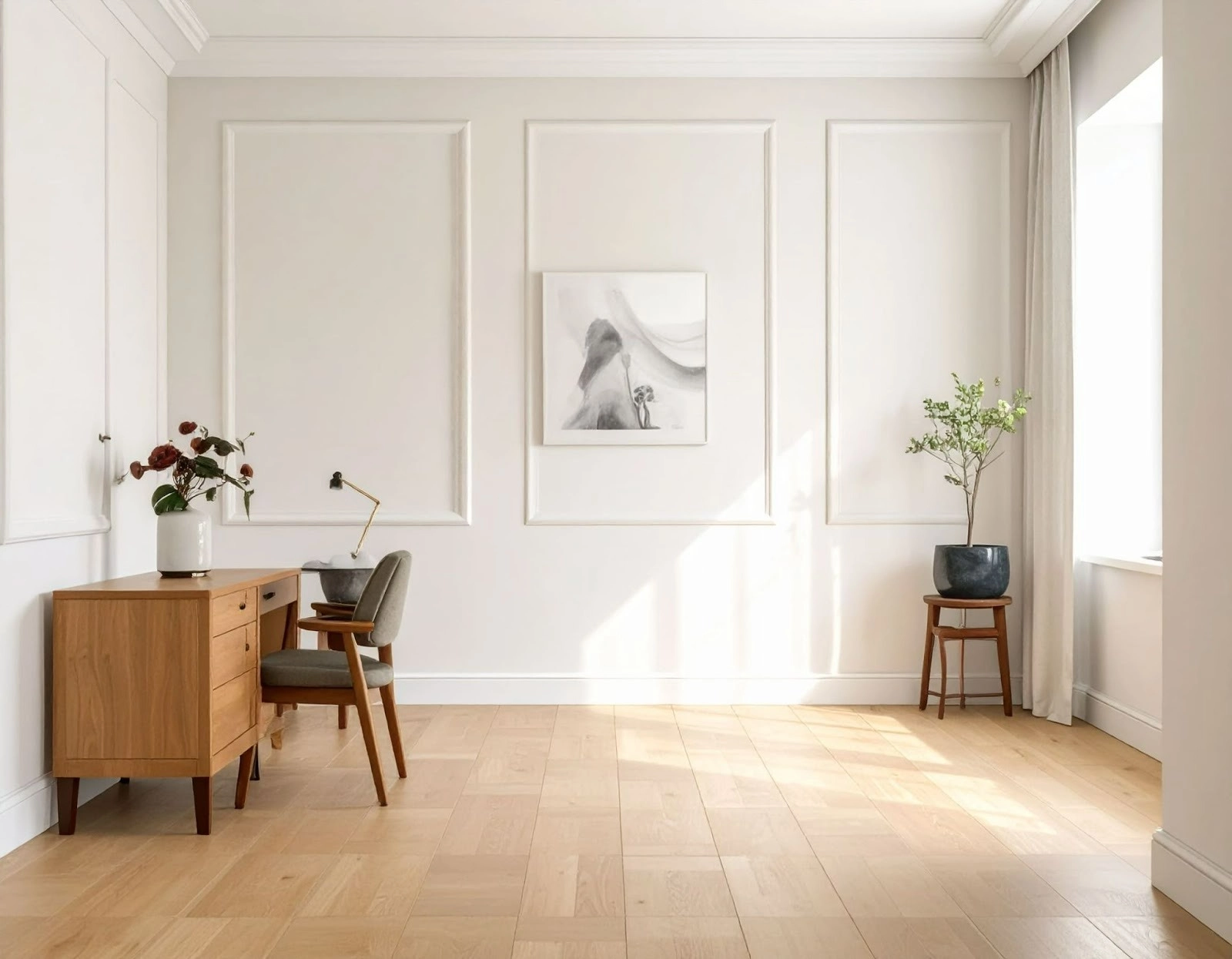 剛完成的輕裝修空間，牆面與家具表面整齊