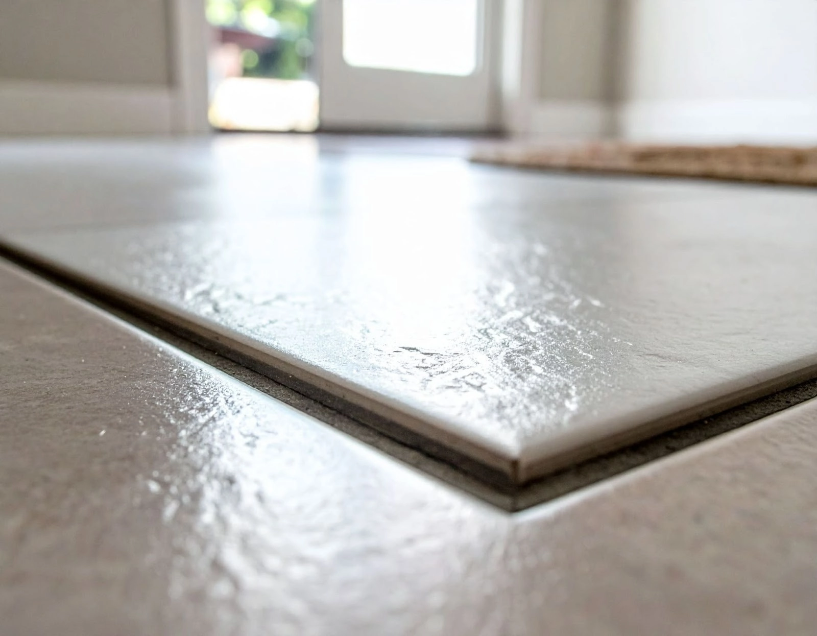 家中地板一塊磁磚微微翹起