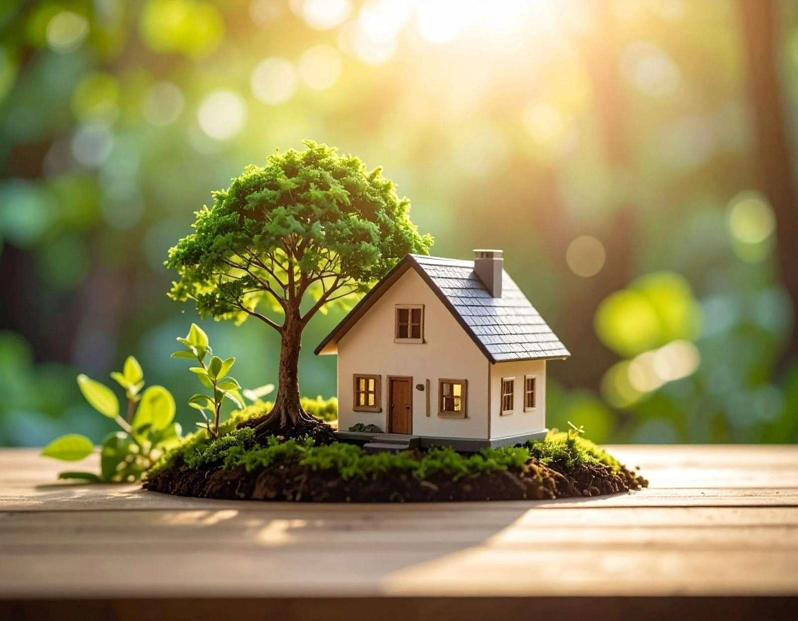 房屋模型放在桌上