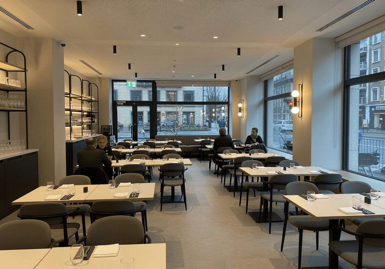 餐廳空間裝潢新穎但人流稀少