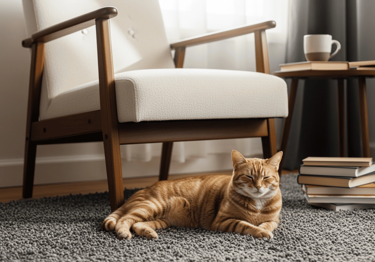 貓在家具旁休息