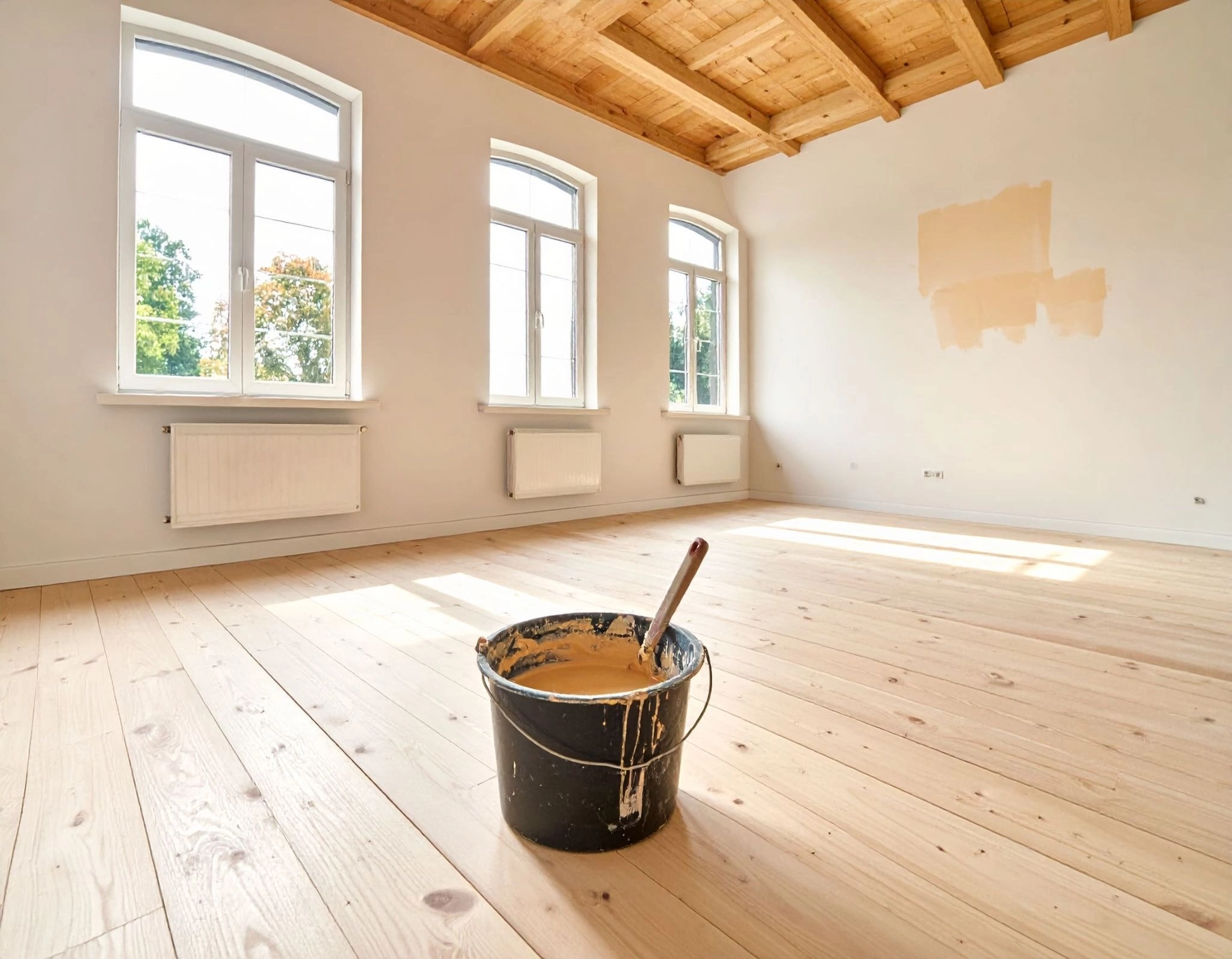 放著油漆桶的空屋