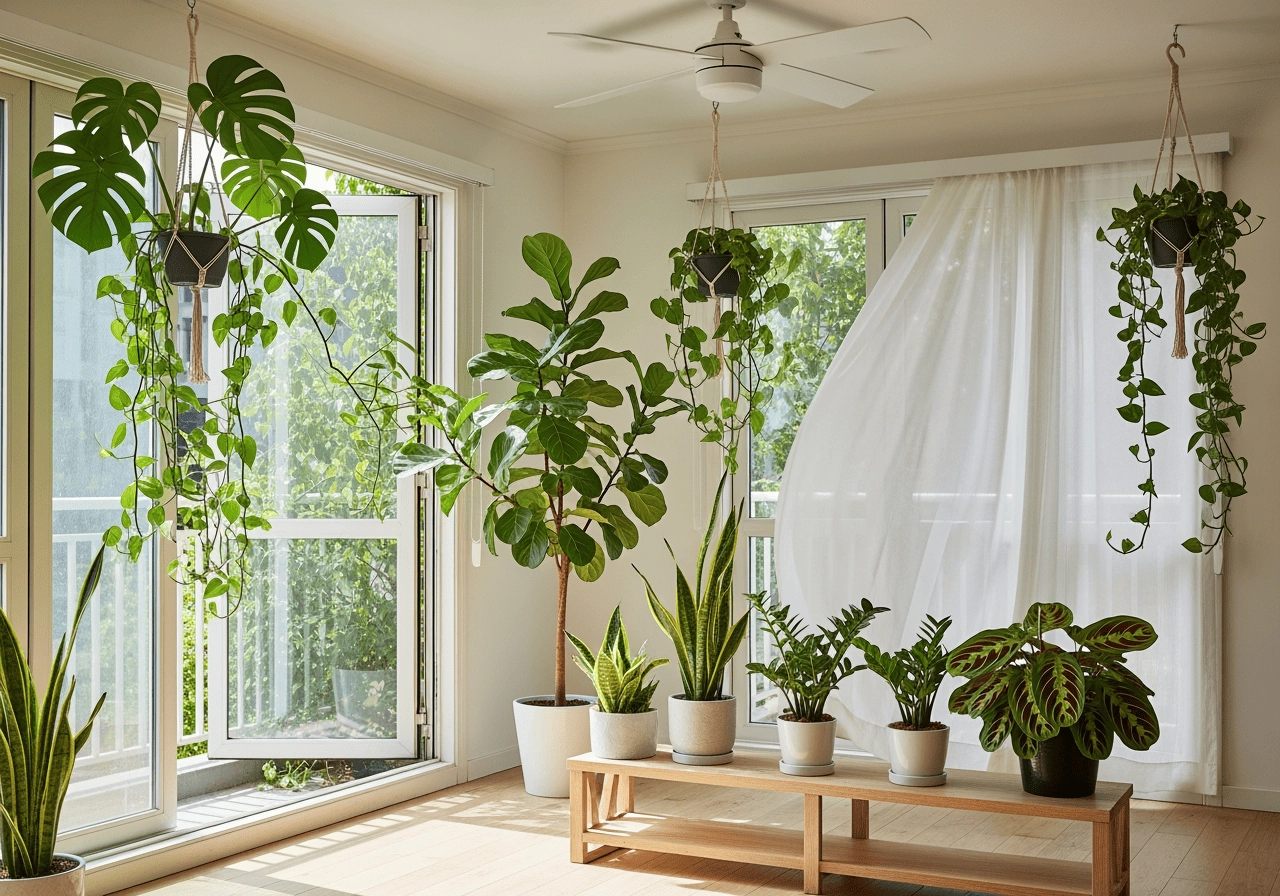 室內綠植與通風環境畫面