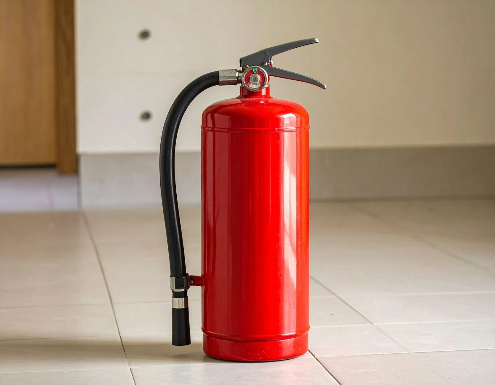 放在地板的滅火器