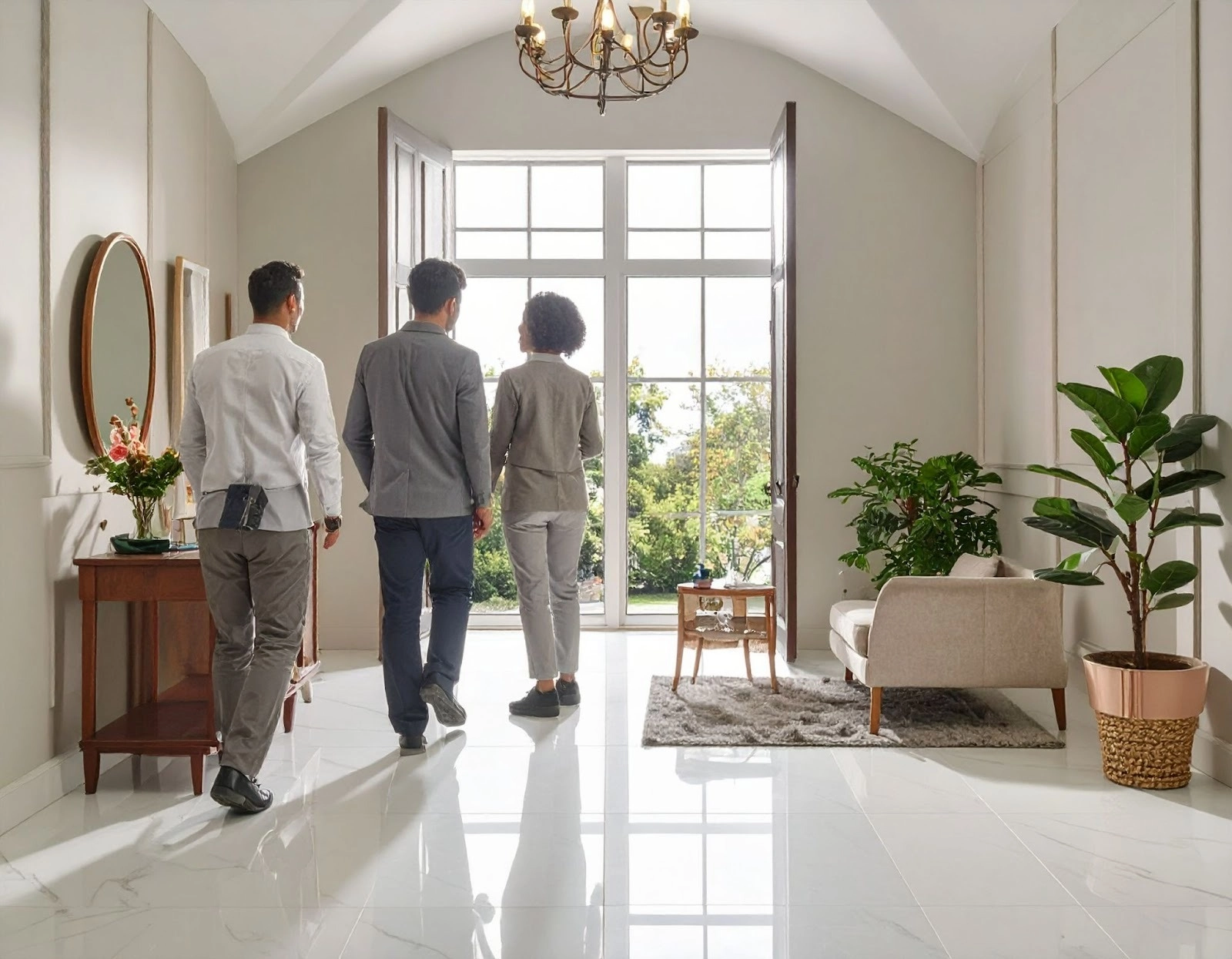 售後保固團隊進入屋內檢修裝潢品質